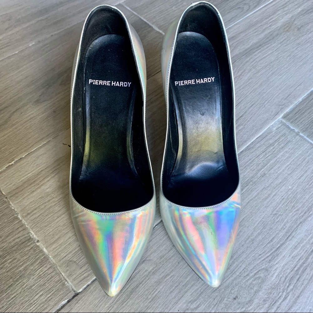 Pierre Hardy holographic metallic heels